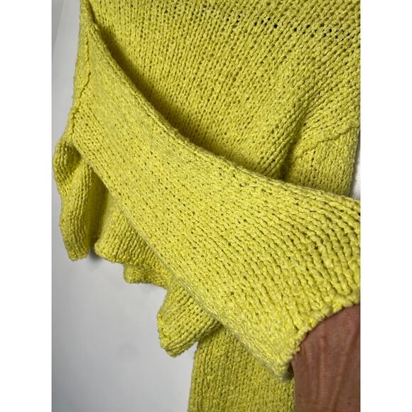 Anthropologie Mock Neck Sweater Oversized Yellow Knit Wide Sleeve Boho Pullover - Picture 5 of 14